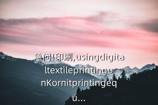 急問!印刷,usingdigitaltextileprintingonKornitprintingequ...