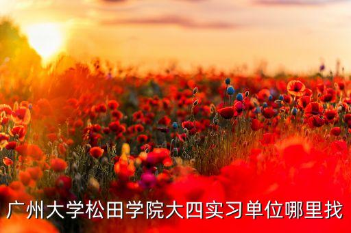 廣州大學松田學院大四實習單位哪里找