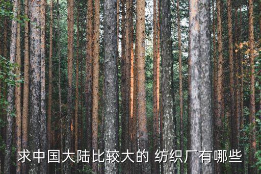 求中國大陸比較大的 紡織廠有哪些