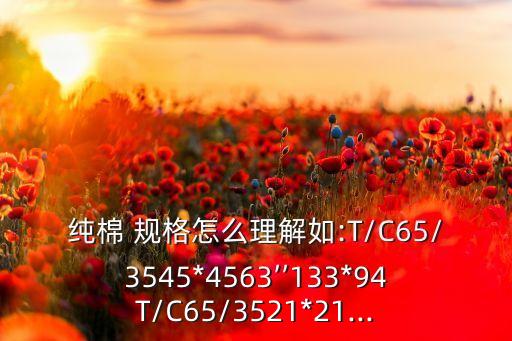 純棉 規(guī)格怎么理解如:T/C65/3545*4563’’133*94T/C65/3521*21...