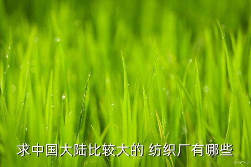 求中國(guó)大陸比較大的 紡織廠有哪些
