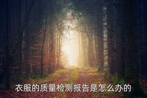 衣服的質(zhì)量檢測(cè)報(bào)告是怎么辦的