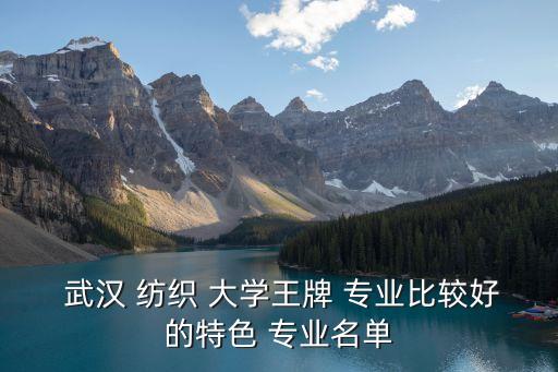  武漢 紡織 大學王牌 專業(yè)比較好的特色 專業(yè)名單
