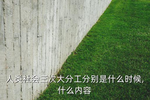 人類社會(huì)三次大分工分別是什么時(shí)候,什么內(nèi)容