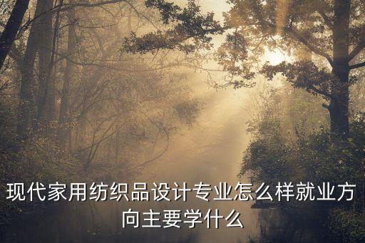 現(xiàn)代家用紡織品設(shè)計(jì)專業(yè)怎么樣就業(yè)方向主要學(xué)什么