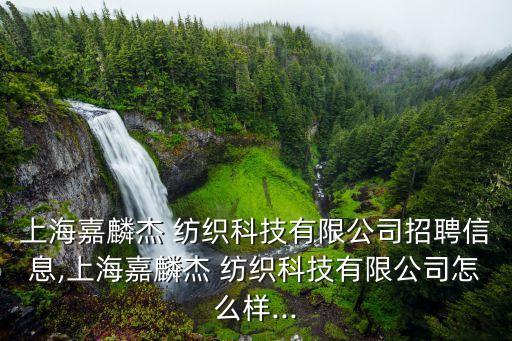 上海嘉麟杰 紡織科技有限公司招聘信息,上海嘉麟杰 紡織科技有限公司怎么樣...