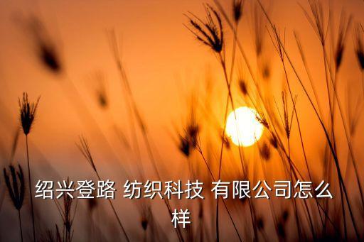  紹興登路 紡織科技 有限公司怎么樣