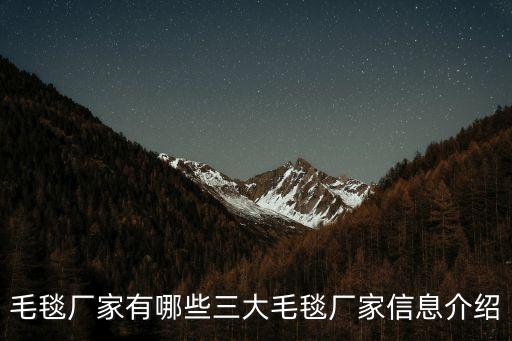 毛毯廠家有哪些三大毛毯廠家信息介紹