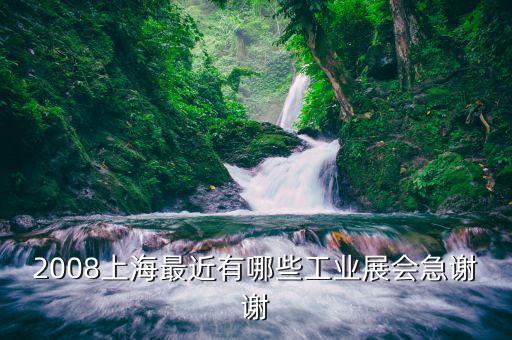 2008上海最近有哪些工業(yè)展會急謝謝