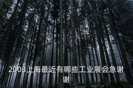 2008上海最近有哪些工業(yè)展會急謝謝