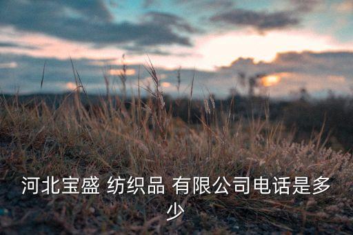 河北寶盛 紡織品 有限公司電話是多少