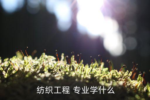  紡織工程 專業(yè)學(xué)什么