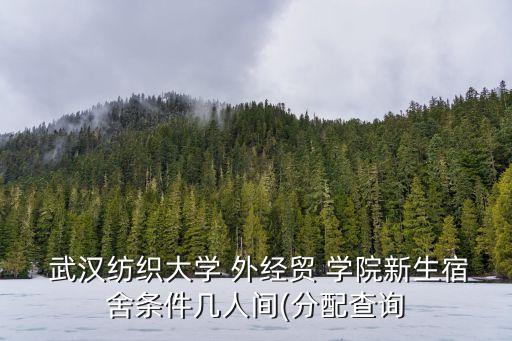  武漢紡織大學(xué) 外經(jīng)貿(mào) 學(xué)院新生宿舍條件幾人間(分配查詢