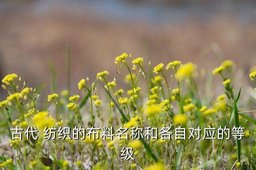古代 紡織的布料名稱和各自對應(yīng)的等級