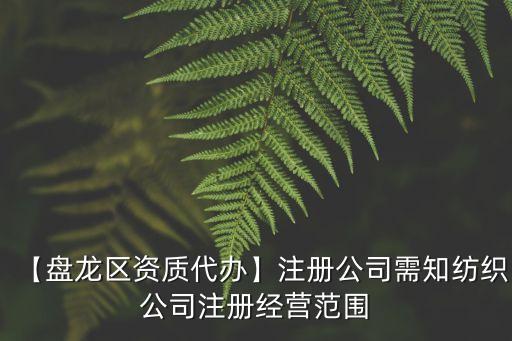 【盤龍區(qū)資質(zhì)代辦】注冊公司需知紡織公司注冊經(jīng)營范圍