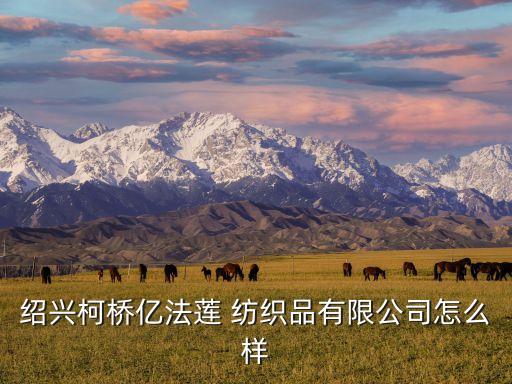 紹興柯橋億法蓮 紡織品有限公司怎么樣