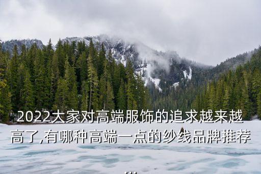 2022大家對(duì)高端服飾的追求越來(lái)越高了,有哪種高端一點(diǎn)的紗線品牌推薦...