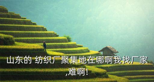 山東的 紡織廠聚集地在哪啊我找廠家,難啊!
