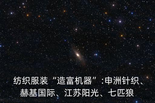  紡織服裝“造富機器”:申洲針織、赫基國際、江蘇陽光、七匹狼