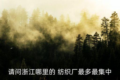 請問浙江哪里的 紡織廠最多最集中