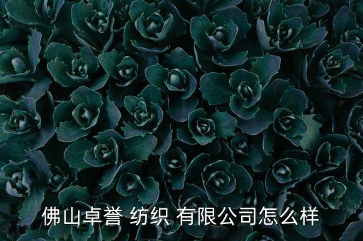 佛山卓譽 紡織 有限公司怎么樣