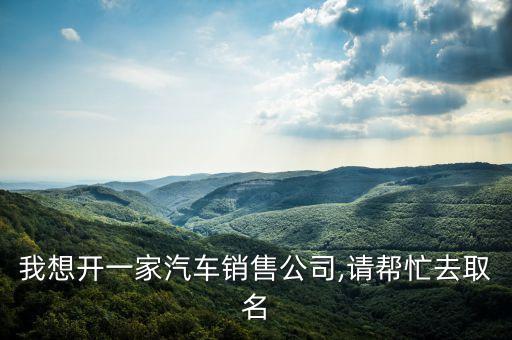 我想開一家汽車銷售公司,請幫忙去取名