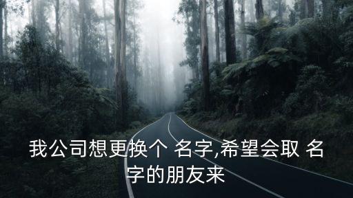 我公司想更換個(gè) 名字,希望會(huì)取 名字的朋友來