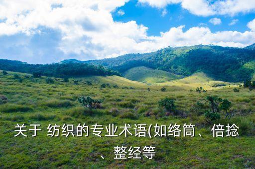 關(guān)于 紡織的專業(yè)術(shù)語(yǔ)(如絡(luò)筒、倍捻、整經(jīng)等