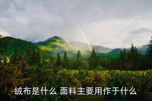 絨布是什么 面料主要用作于什么