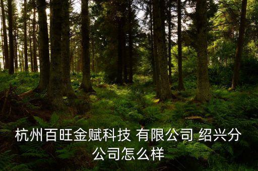 杭州百旺金賦科技 有限公司 紹興分公司怎么樣