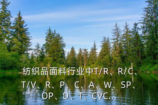  紡織品面料行業(yè)中T/R、R/C、T/V、R、P、C、A、W、SP、OP、D、T、CVC...