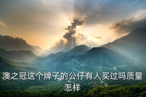 澳之冠這個牌子的公仔有人買過嗎質(zhì)量怎樣