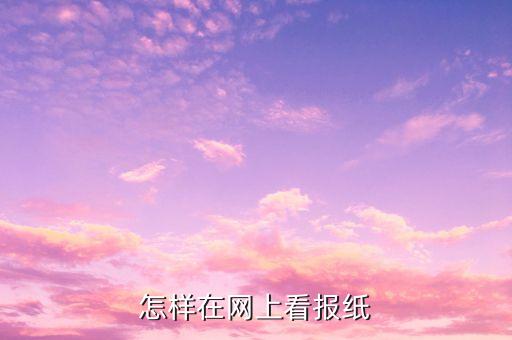 怎樣在網(wǎng)上看報(bào)紙