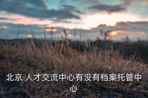 北京 人才交流中心有沒有檔案托管中心