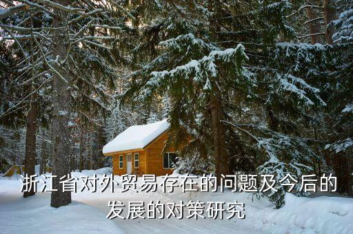  浙江省對(duì)外貿(mào)易存在的問(wèn)題及今后的發(fā)展的對(duì)策研究