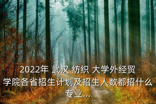 2022年 武漢 紡織 大學(xué)外經(jīng)貿(mào)學(xué)院各省招生計劃及招生人數(shù)都招什么專業(yè)...