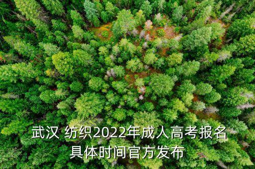  武漢 紡織2022年成人高考報(bào)名具體時(shí)間官方發(fā)布