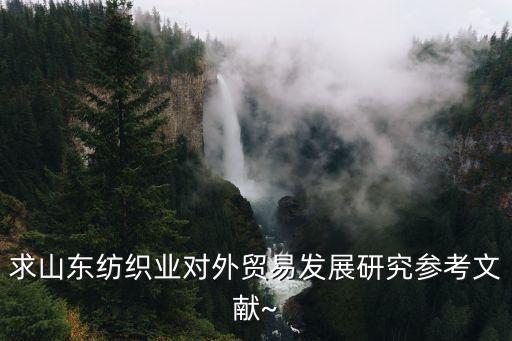 求山東紡織業(yè)對(duì)外貿(mào)易發(fā)展研究參考文獻(xiàn)~