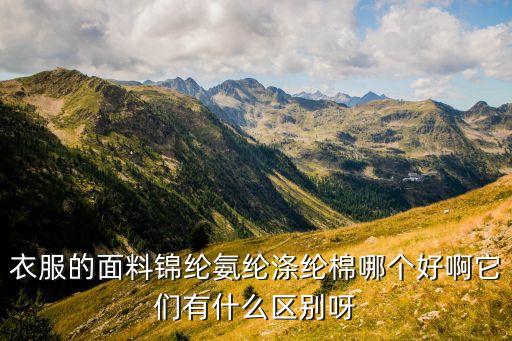衣服的面料錦綸氨綸滌綸棉哪個好啊它們有什么區(qū)別呀