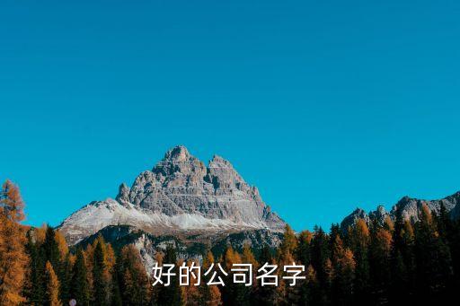 好的公司名字