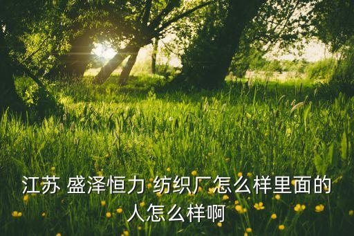 江蘇 盛澤恒力 紡織廠怎么樣里面的人怎么樣啊