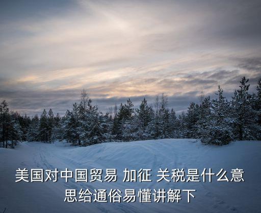 美國對中國貿(mào)易 加征 關(guān)稅是什么意思給通俗易懂講解下