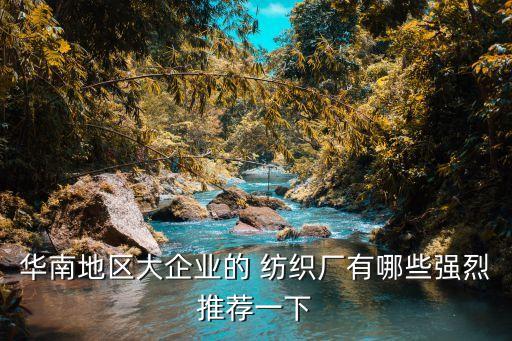 華南地區(qū)大企業(yè)的 紡織廠有哪些強(qiáng)烈推薦一下