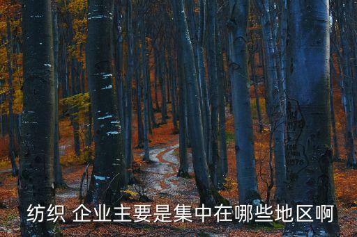  紡織 企業(yè)主要是集中在哪些地區(qū)啊