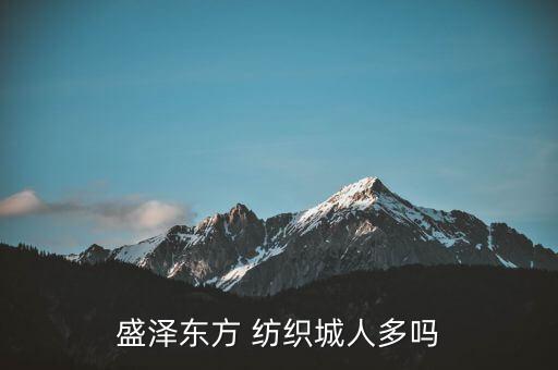 盛澤東方 紡織城人多嗎