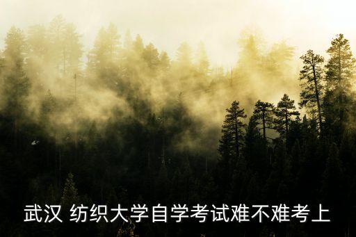 武漢 紡織大學(xué)自學(xué)考試難不難考上