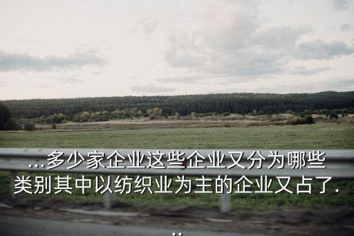 ...多少家企業(yè)這些企業(yè)又分為哪些類別其中以紡織業(yè)為主的企業(yè)又占了...