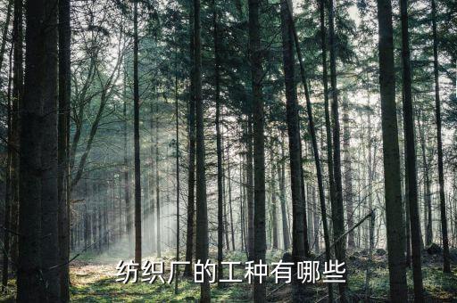  紡織廠的工種有哪些