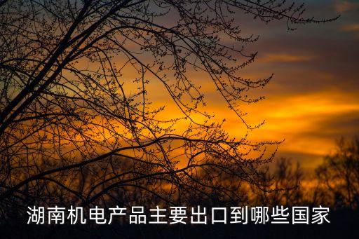 湖南機(jī)電產(chǎn)品主要出口到哪些國(guó)家