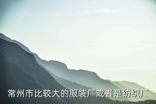常州市比較大的服裝廠或者是紡織廠